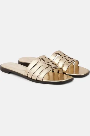 Tory Burch Ines metallic leather slides