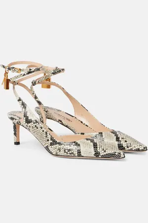 Tom Ford Padlock 55 snake-effect slingback sandals