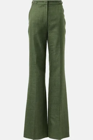 GABRIELA HEARST Vesta high-rise wool, silk, and linen suit pants