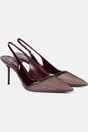 PARIS TEXAS Lidia 70 mesh slingback pumps