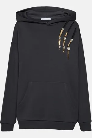 AREA Claw embellished cutout hoodie