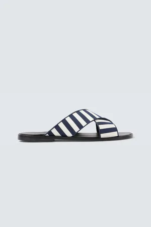 Manolo Blahnik Otawi striped canvas sandals