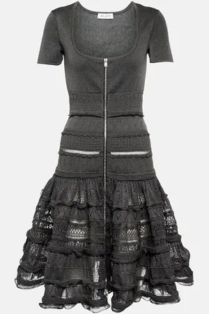 Alaïa AlaÃ¯a Ruffled knit midi dress