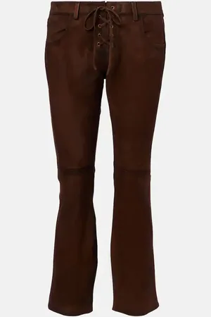 Isabel Marant Vanel low-rise suede lace-up pants