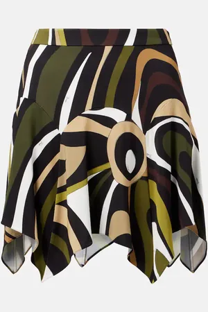 Puccini Marmo asymmetric satin jersey miniskirt