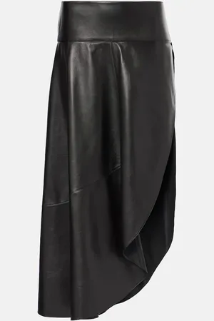 Alaïa AlaÃ¯a Asymmetric leather midi skirt