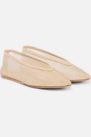 Le Monde Beryl Le Monde BÃ©ryl Luna leather-trimmed mesh ballet flats