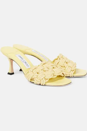 Jimmy Choo Chara 70 woven raffia mules