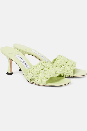Jimmy Choo Chara 70 woven raffia mules