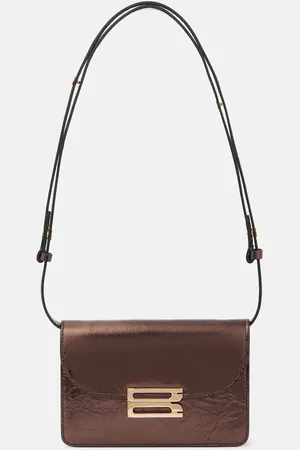 Victoria Beckham B Buckle Nano metallic leather shoulder bag