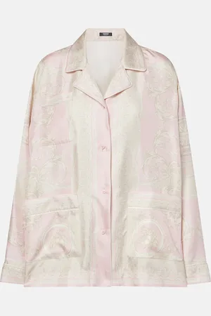 VERSACE Printed silk twill shirt
