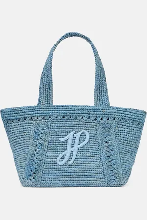 Patou JP Small raffia tote bag