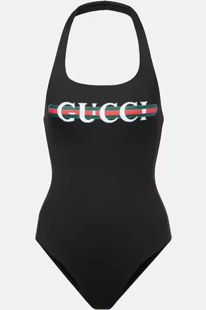Gucci Web Stripe logo halterneck swimsuit
