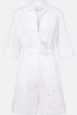 Max Mara Canard cotton-blend poplin romper