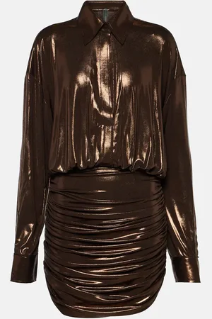 Norma Kamali Draped metallic minidress