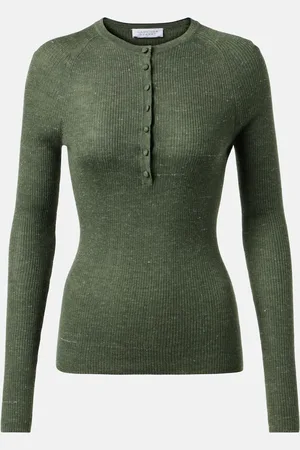 GABRIELA HEARST Anges wool, silk, and hemp Henley shirt