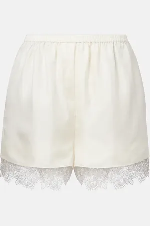 Rohe RÃ³he Lace-trimmed silk shorts