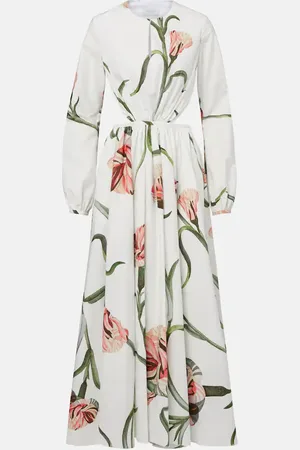 Giambattista Valli Macro Carnation cutout poplin maxi dress
