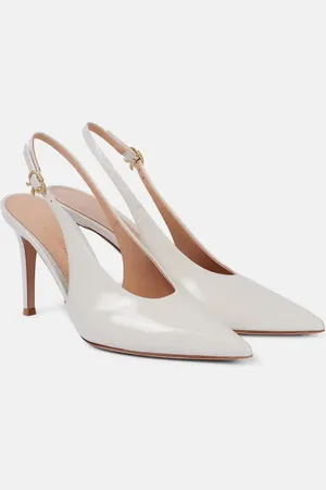 Gianvito Rossi Robbie 85 patent leather slingback pumps