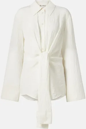 Rohe RÃ³he Knot-detail silk-blend shirt