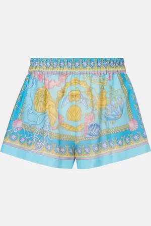 VERSACE Underwater Barocco cotton and silk shorts