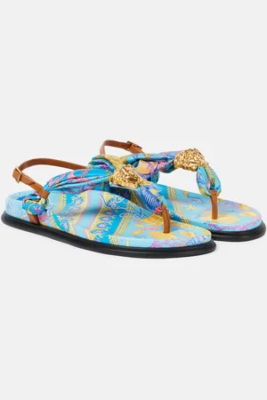 VERSACE La Medusa printed thong sandals