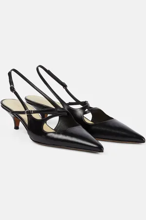 Proenza Schouler Slash leather slingback pumps