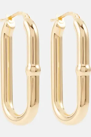 Bottega Veneta Chains -plated hoop earrings