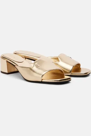 Jimmy Choo Dina 45 metallic leather mules
