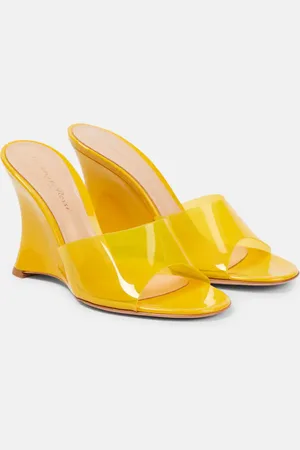 Gianvito Rossi Vernice PVC wedge mules