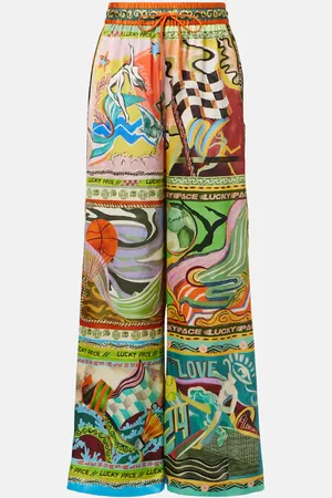 ALÉMAIS AlÃ©mais Lucky Pace printed silk palazzo pants