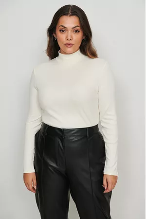 NA-KD Kvinder Højhalset - Ribbet sweater med lange ærmer og rullekrave
