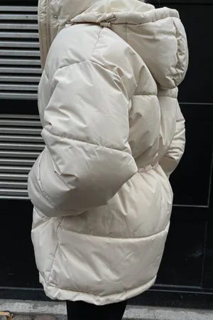 NA-KD Kvinder Efterårs jakker - Vatteret jakke i genanvendt materiale med løbebånd i taljen