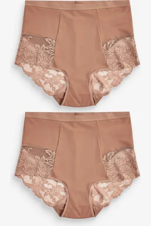 Next Print Tummy Control Shaping Lace Back Brazilian Knickers 2 Pack48