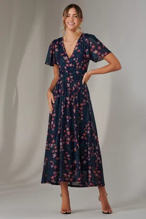 Jolie Moi Mesh Short Sleeve Midaxi Dress48