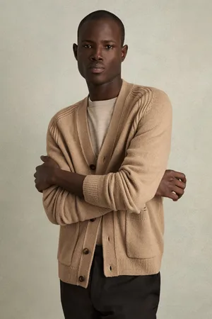 Reiss Nimbus Wool-Blend Ridge-Seam Cardigansmall