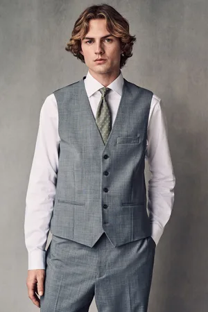 Next Regular Fit Wool Blend Motionflex Waistcoat36r