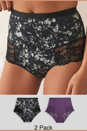 Next Print Tummy Control Shaping Lace Back Brazilian Knickers 2 Pack48