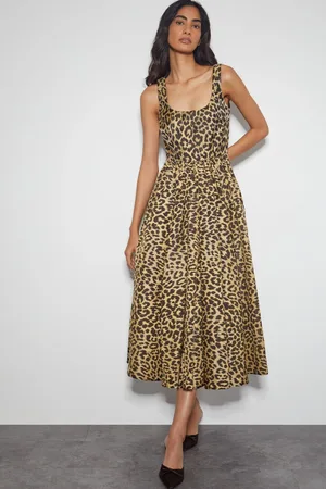 Monsoon Sicily Leopard Print Midi Dress52