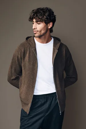 Next Regular Fit Knit Zip Up Hoodie with WoolS