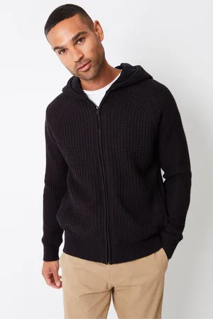 Threadbare Zip-Up Knitted Hoodie with Microfleece LiningS