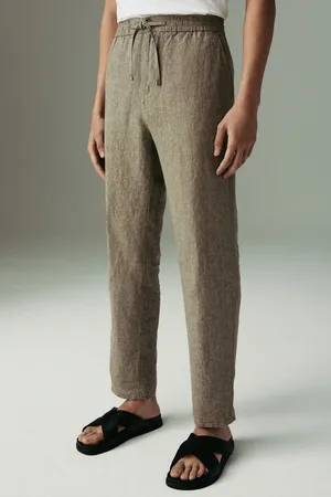 Next Signature 100% Linen Elasticated Waist Drawstring Trousers34l