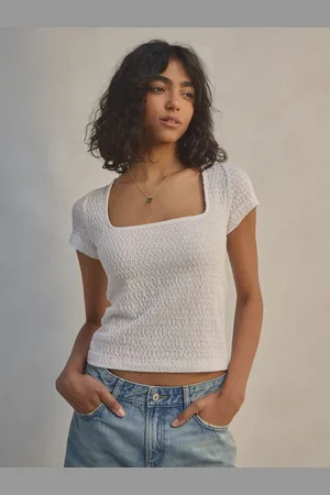Next Textured Short Sleeve Square Neck T-Shirt50