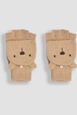JoJo Maman Bébé Bear Novelty Mittens With Fingers1 - 2 år (80 - 92cm)