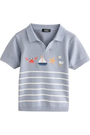 Next 100% Cotton Trophy Neck Short Sleeve Knitted Polo Shirt (3mths-7yrs)8692cm