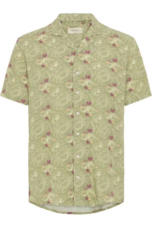 Blend Crab Print Resort Short Sleeve Shirtlarge