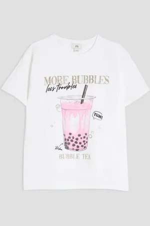River Island Girls Glitter More Bubbles 100% Cotton T-Shirt122128cm