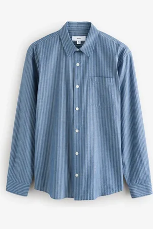 Next Chambray Denim Stribet Langærmet 100% Bomuld SkjorterMiddel