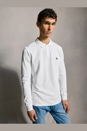 Paul Smith 100% Cotton Zebra Logo Long Sleeve Polo ShirtS