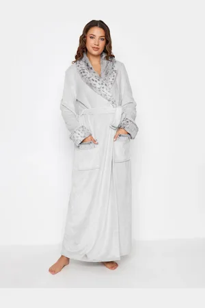 Long Tall Sally Contrast Animal Shawl Collar Maxi Robe46-48 Tall